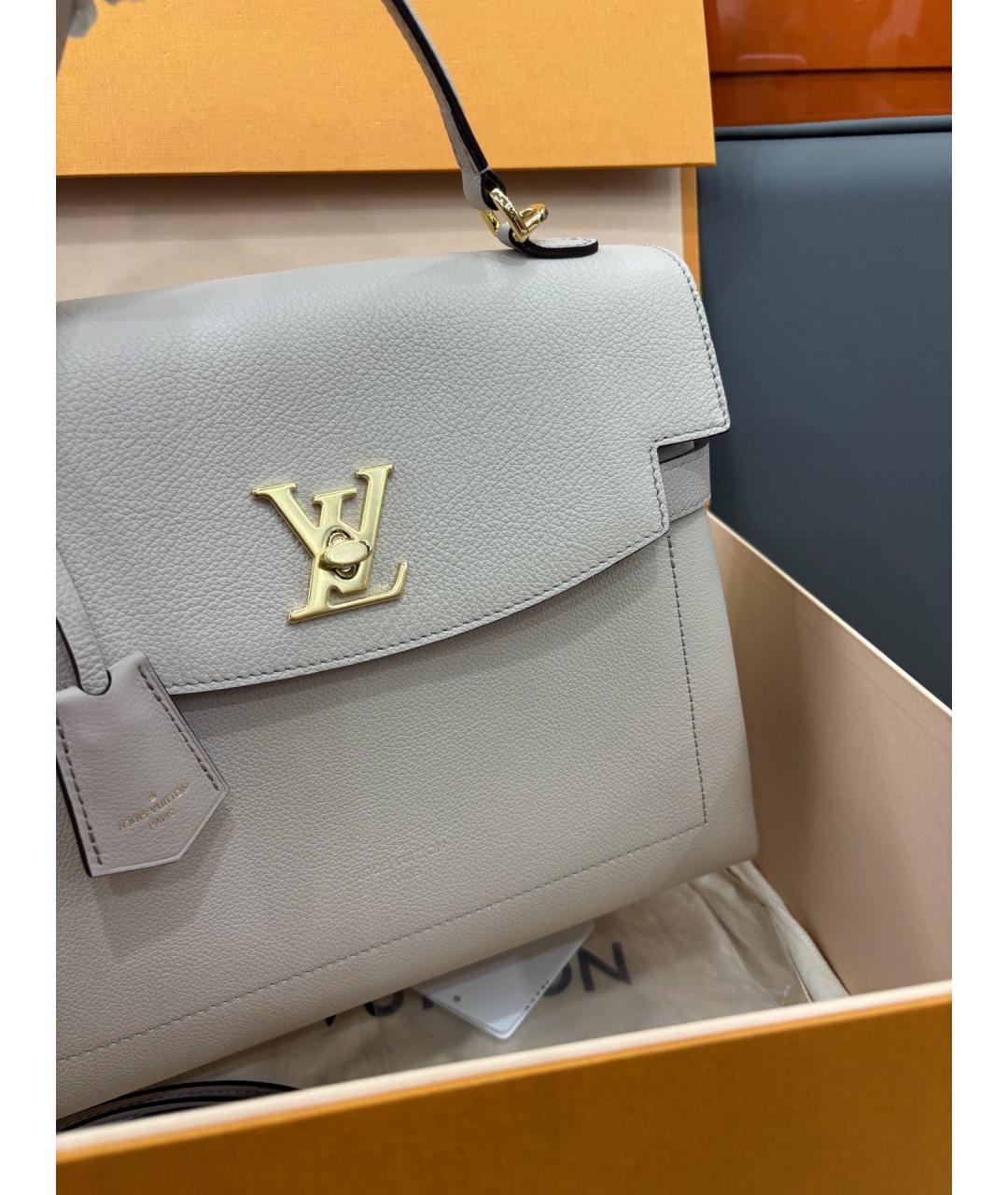 LOUIS VUITTON Серая кожаная сумка с короткими ручками, фото 2
