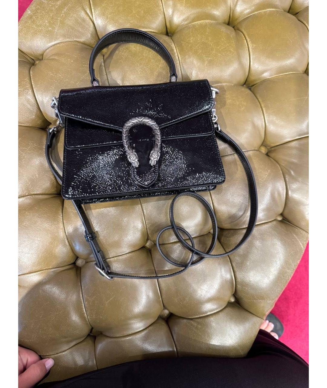 GUCCI Черная кожаная сумка через плечо, фото 3