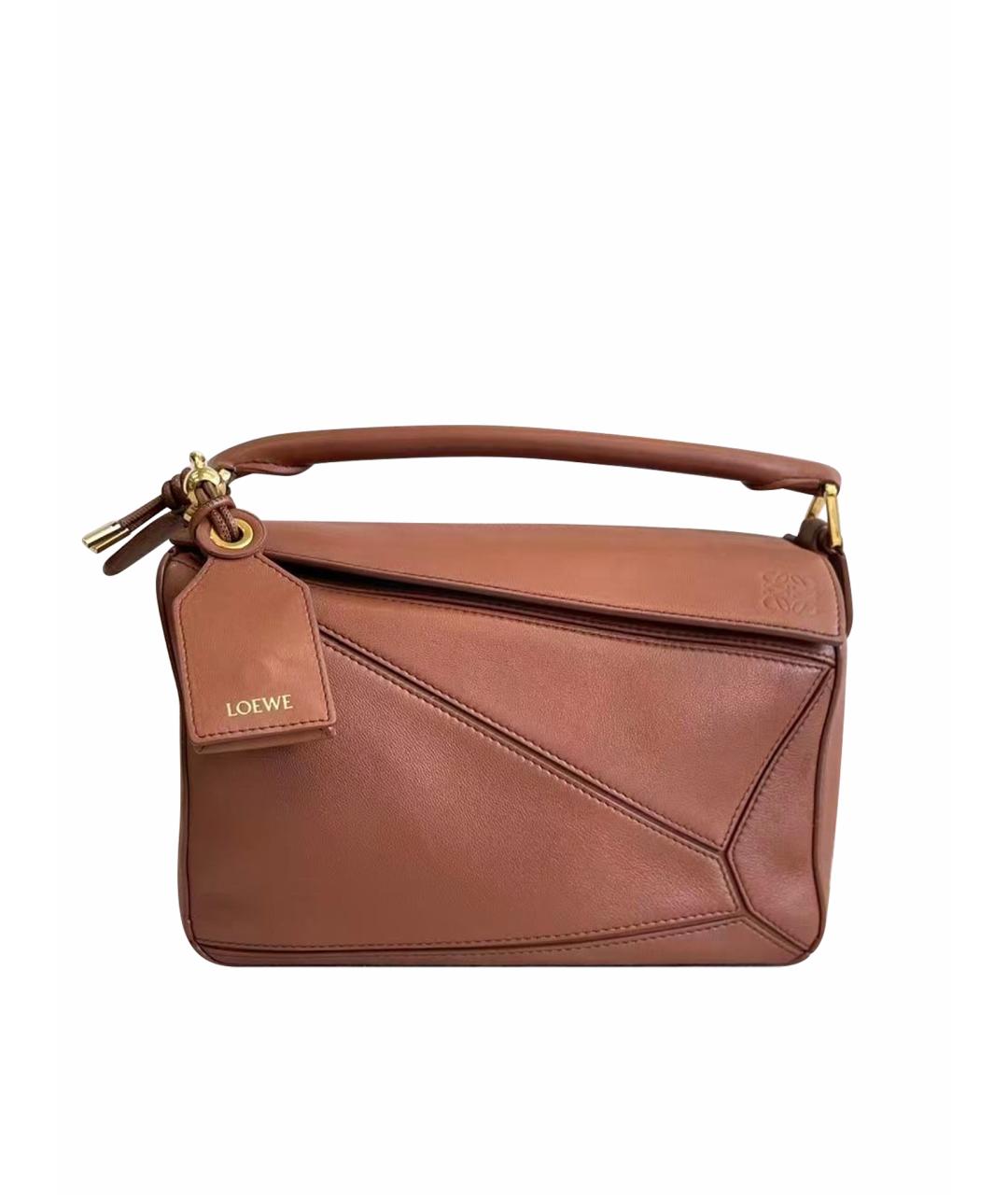 LOEWE Коричневая кожаная сумка тоут, фото 1