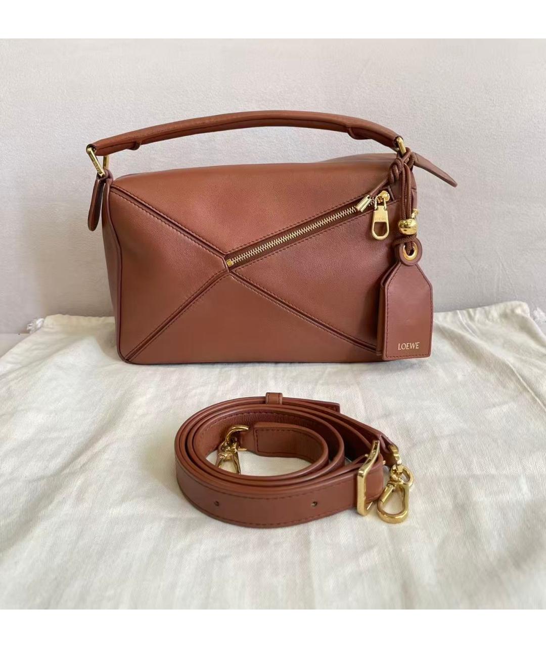 LOEWE Коричневая кожаная сумка тоут, фото 2