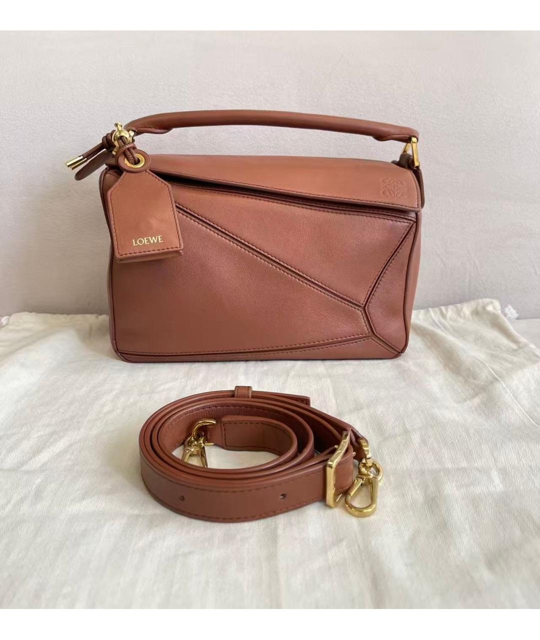 LOEWE Коричневая кожаная сумка тоут, фото 8