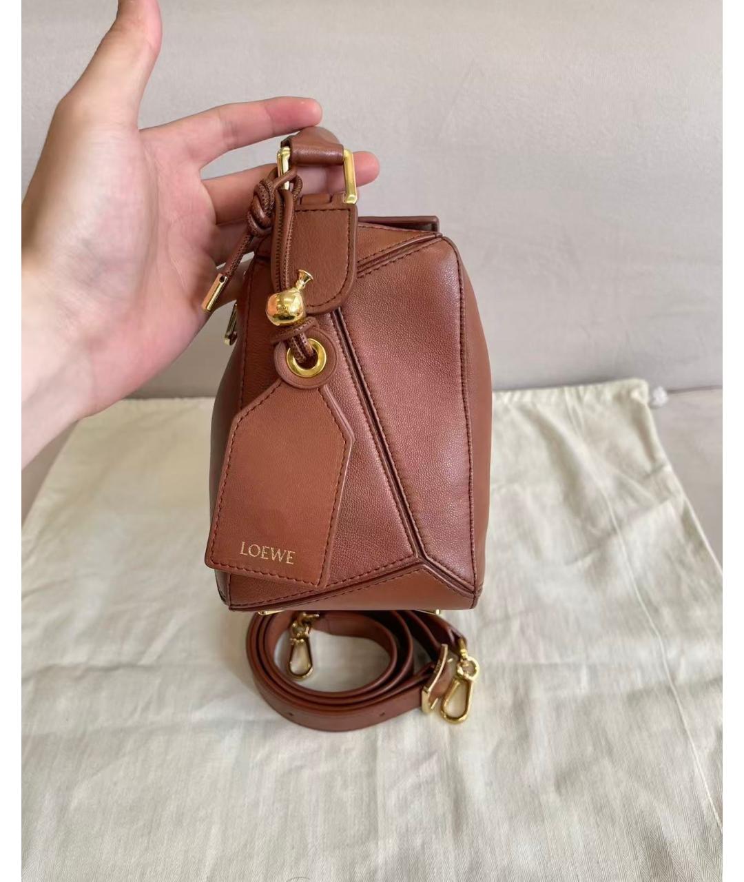 LOEWE Коричневая кожаная сумка тоут, фото 4