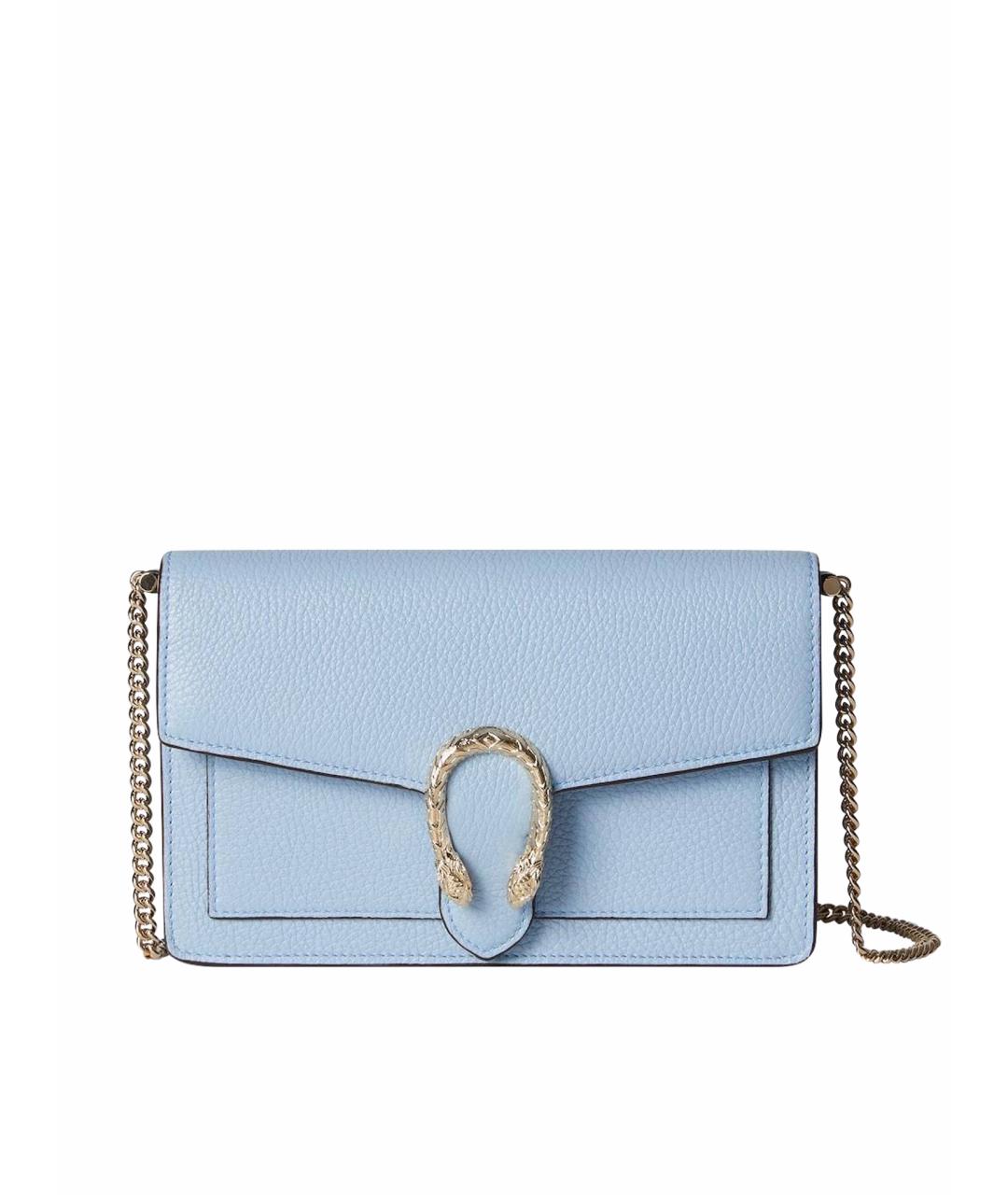 GUCCI Голубая кожаная сумка через плечо, фото 1