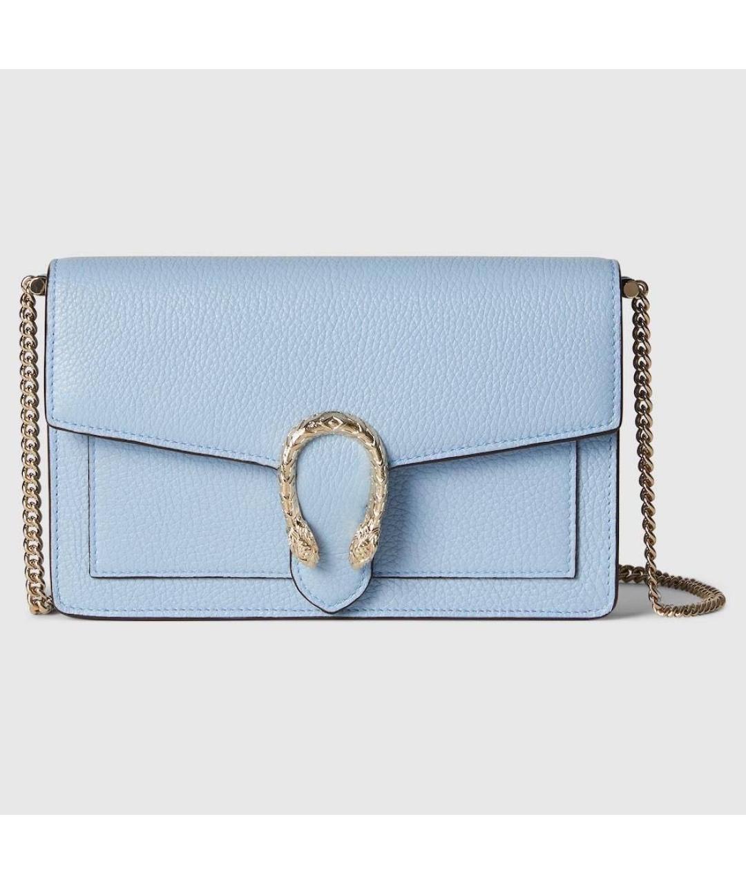 GUCCI Голубая кожаная сумка через плечо, фото 4
