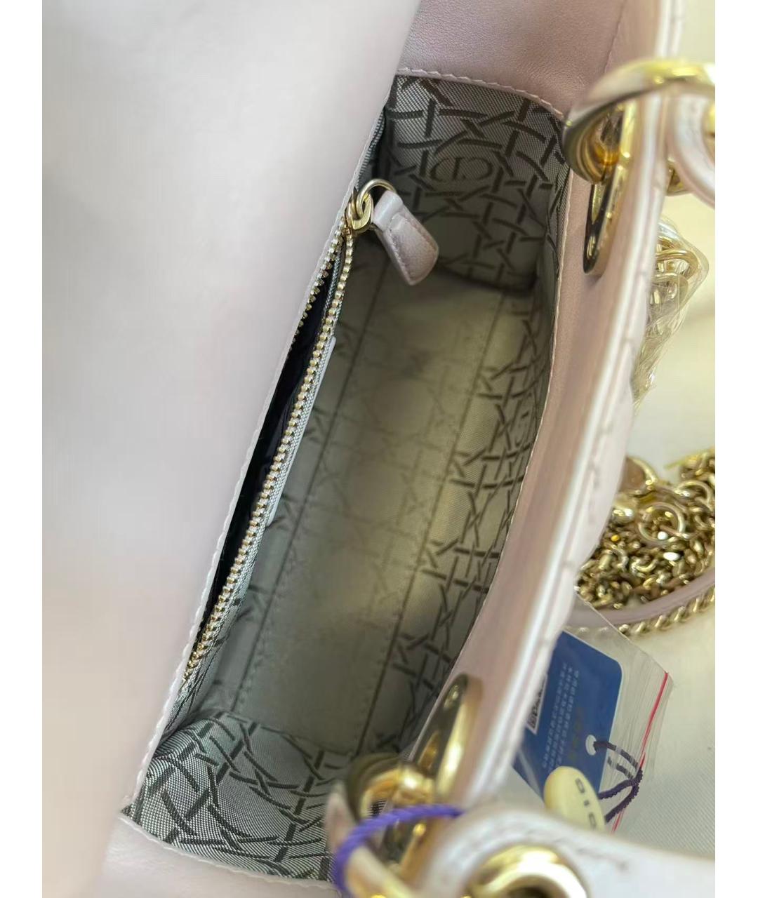 CHRISTIAN DIOR Розовая кожаная сумка тоут, фото 6