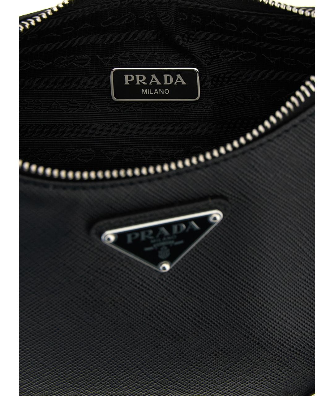 PRADA Черная кожаная сумка через плечо, фото 4