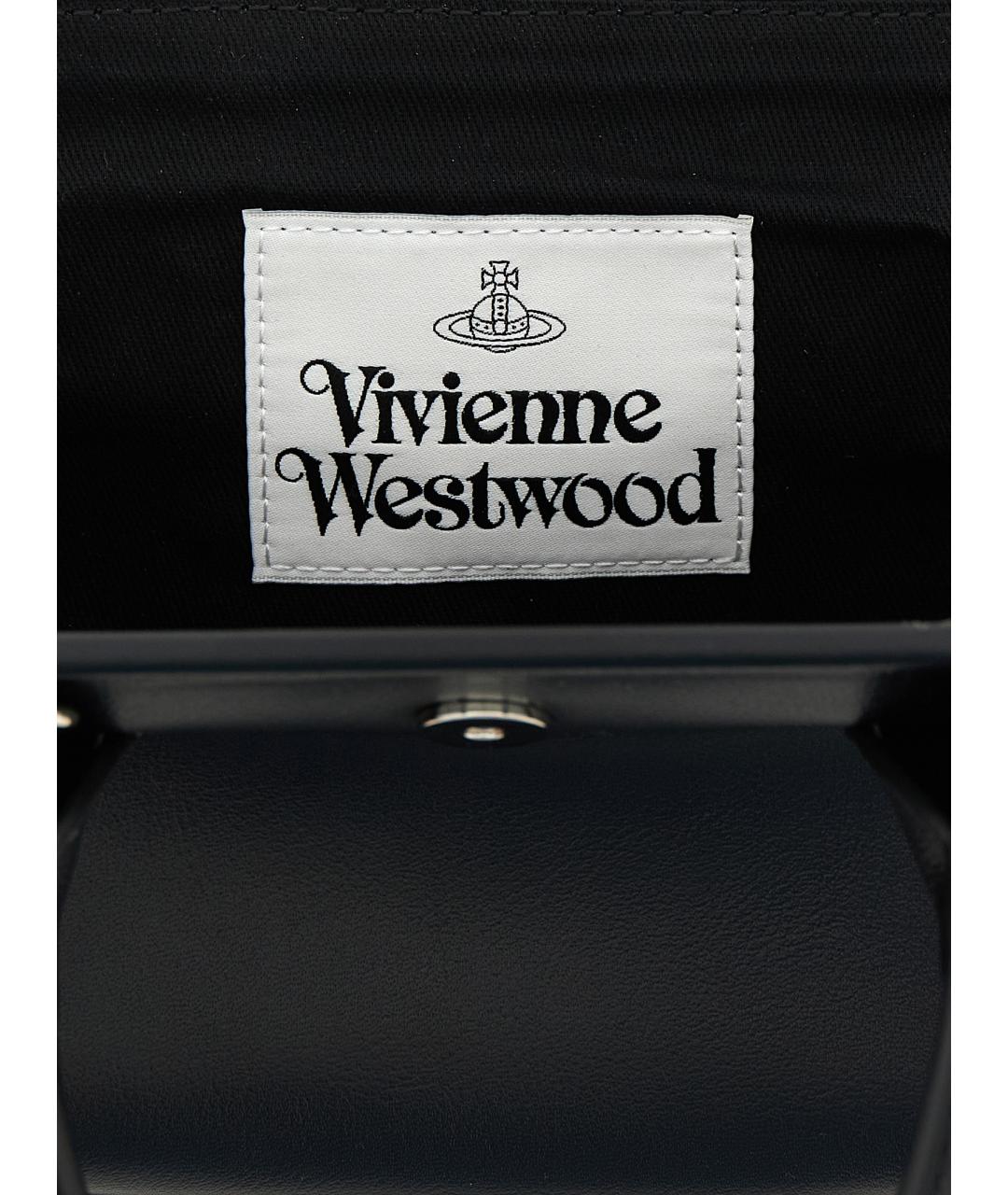 VIVIENNE WESTWOOD Черная сумка тоут из искусственной кожи, фото 4