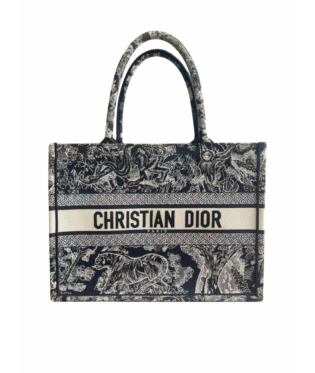 CHRISTIAN DIOR Черная деним сумка тоут, фото 1