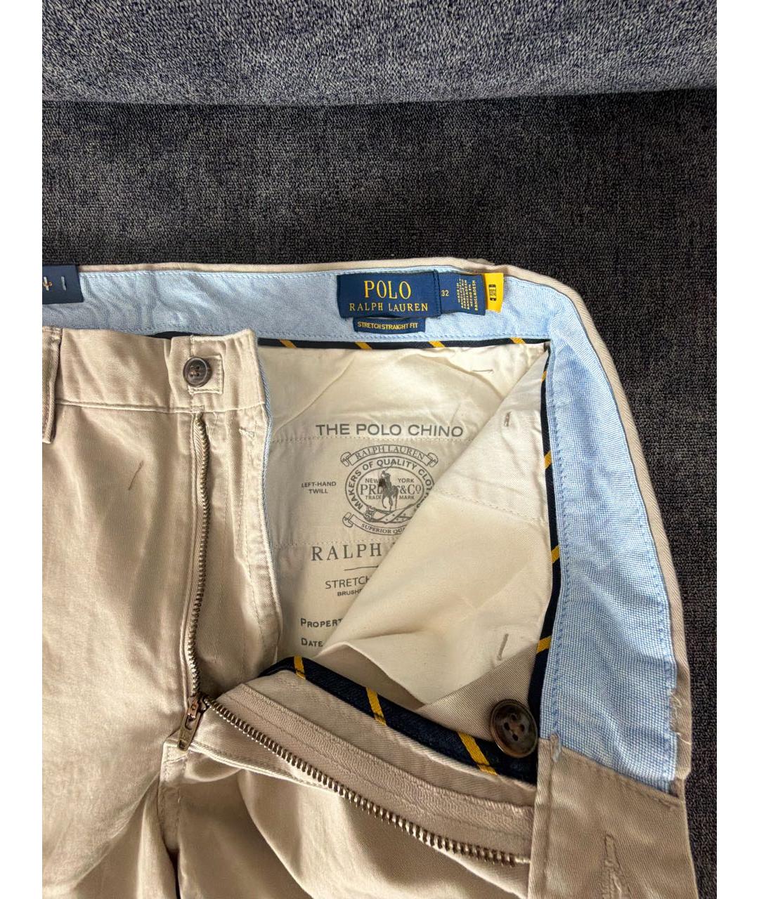 POLO RALPH LAUREN Бежевые хлопковые шорты, фото 3