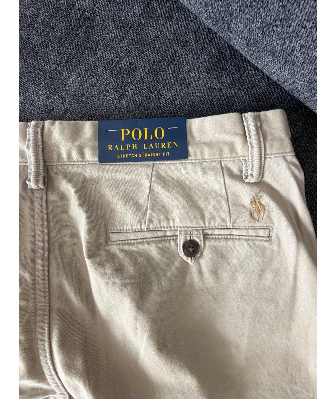 POLO RALPH LAUREN Бежевые хлопковые шорты, фото 4