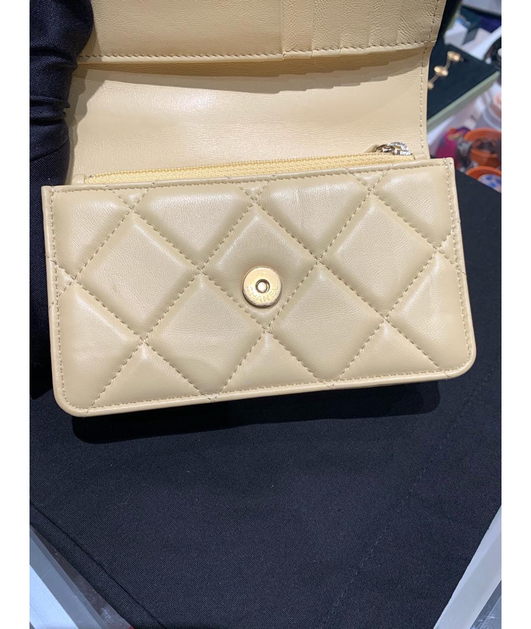 CHANEL Желтая кожаная сумка через плечо, фото 4