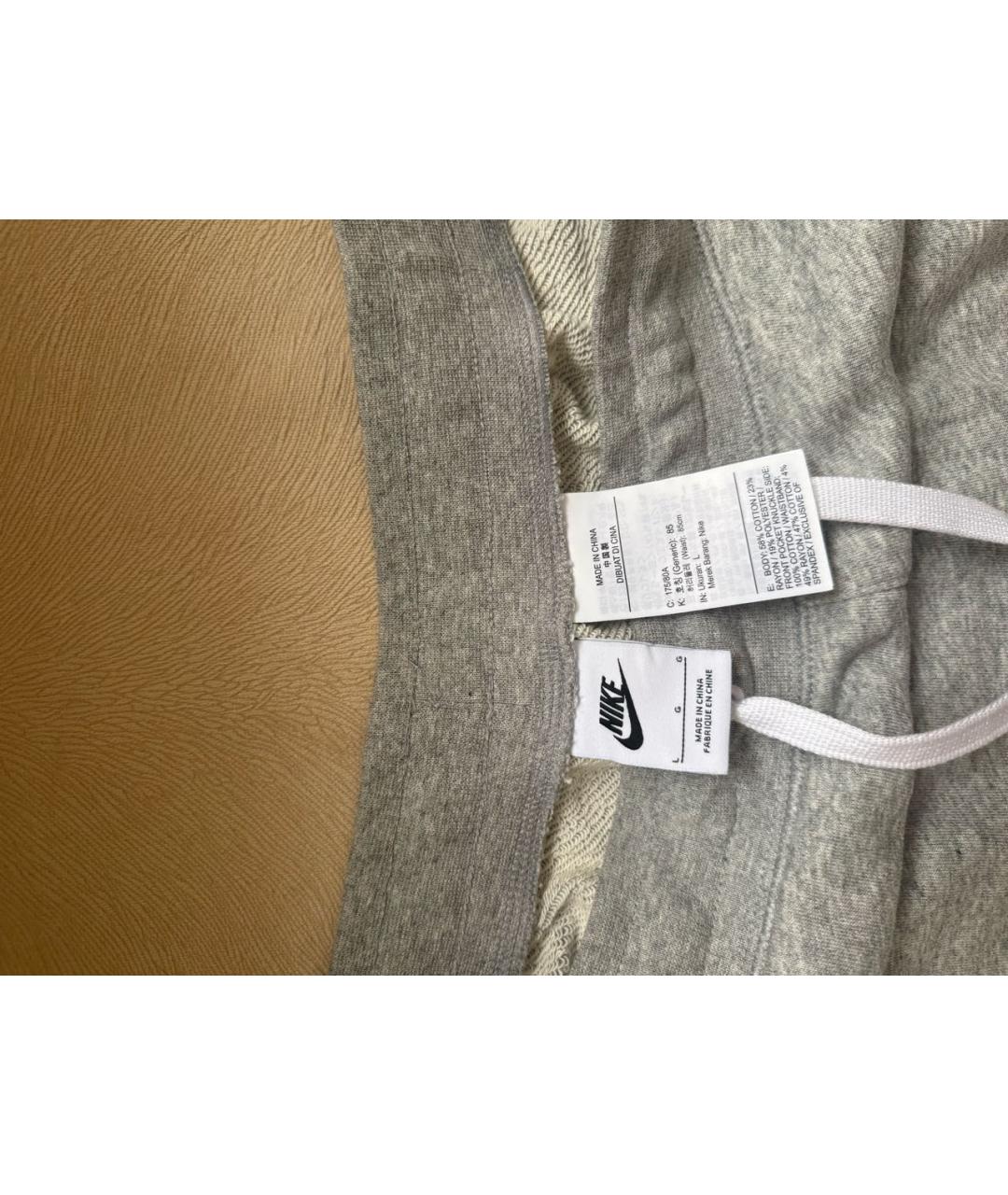 NIKE Серые хлопковые шорты, фото 3
