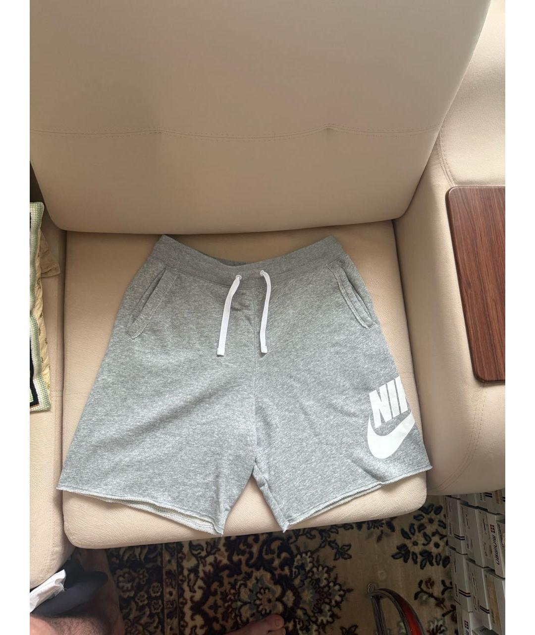 NIKE Серые хлопковые шорты, фото 4