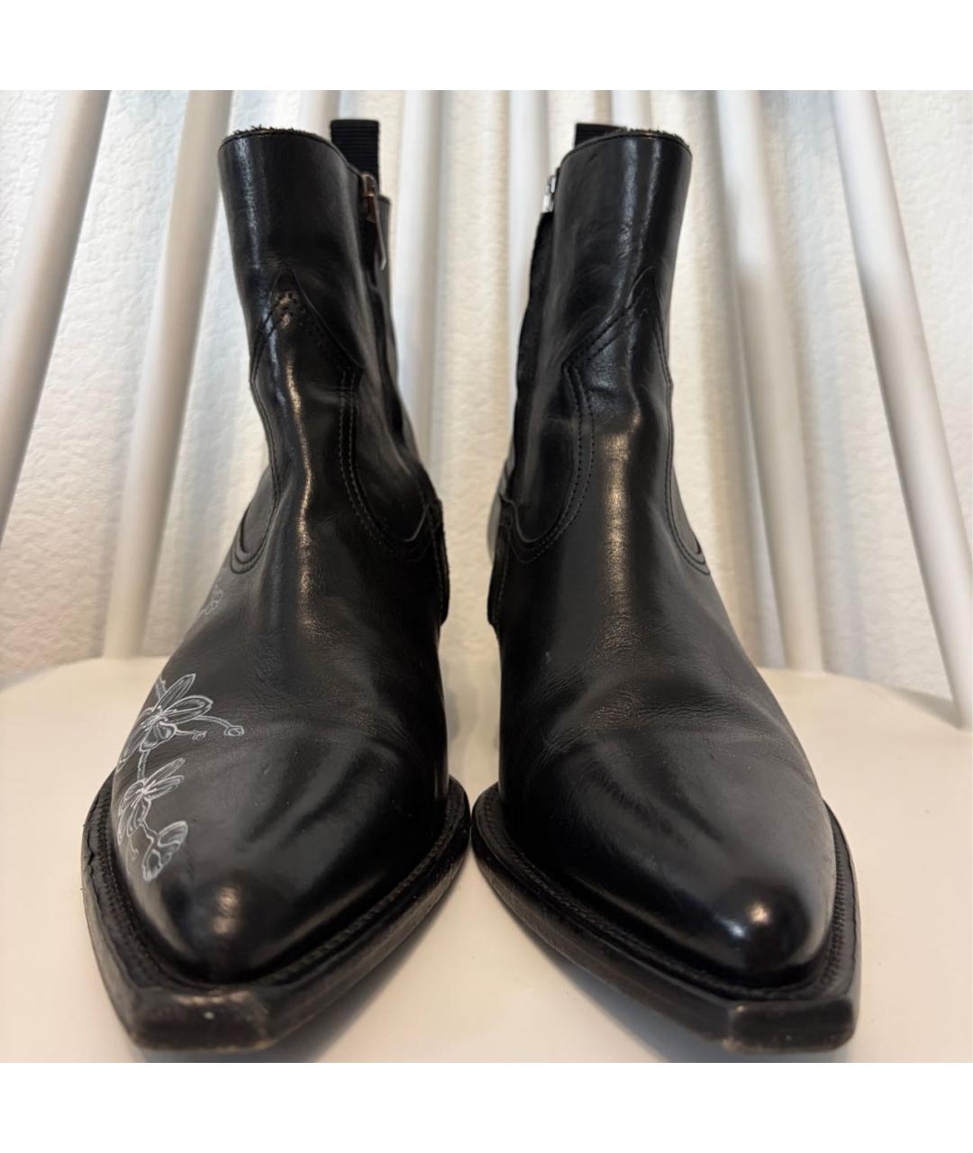 GOLDEN GOOSE DELUXE BRAND Черные кожаные ботинки, фото 2