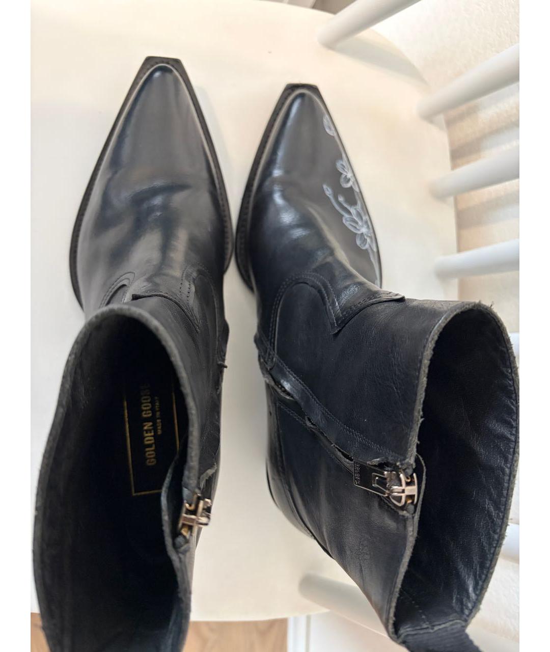 GOLDEN GOOSE DELUXE BRAND Черные кожаные ботинки, фото 4