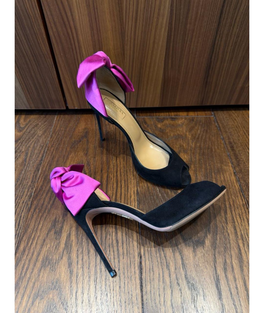 AQUAZZURA Черные замшевые туфли, фото 6