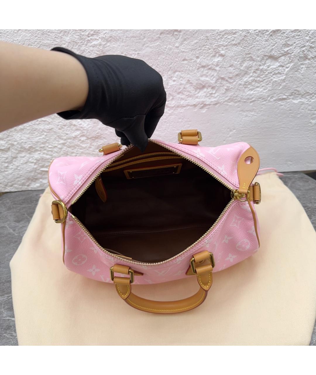 LOUIS VUITTON Розовая сумка тоут из искусственной кожи, фото 6