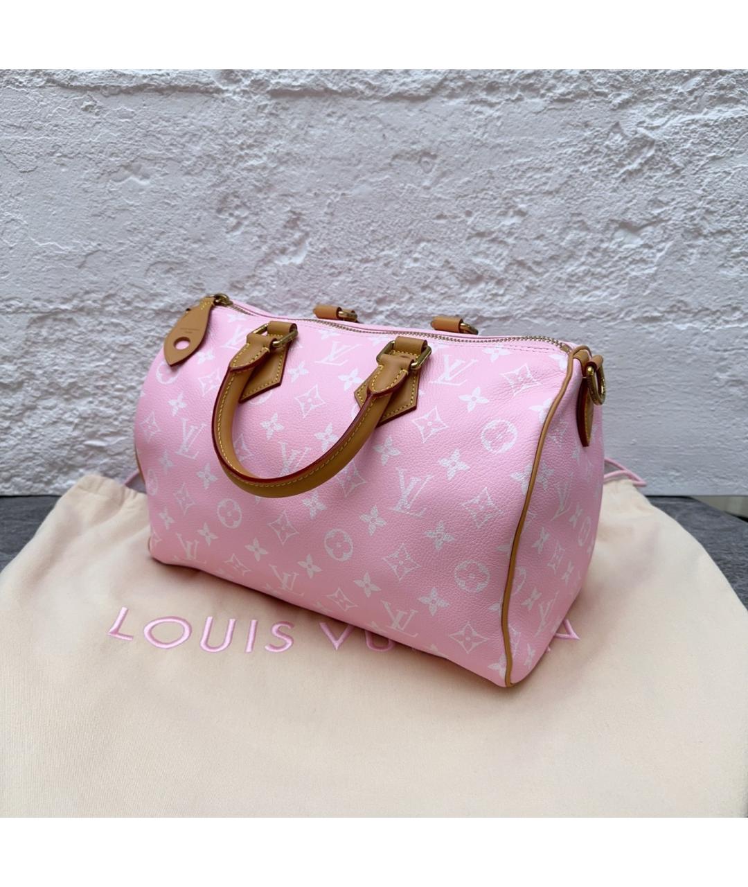 LOUIS VUITTON Розовая сумка тоут из искусственной кожи, фото 4