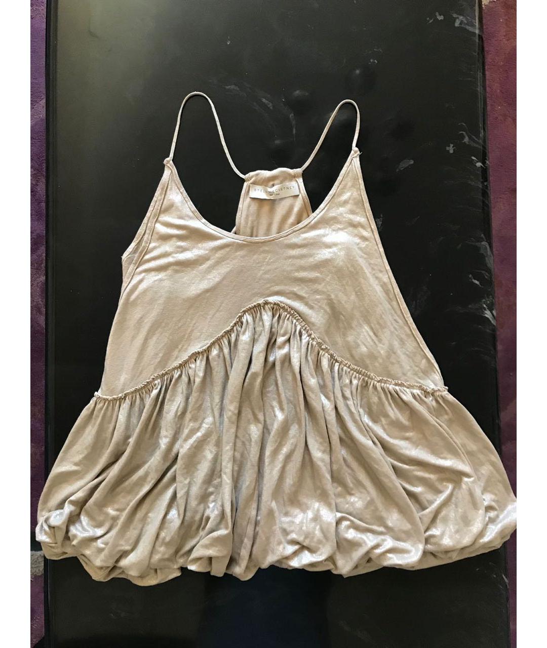 STELLA MCCARTNEY Золотая вискозная майка, фото 4