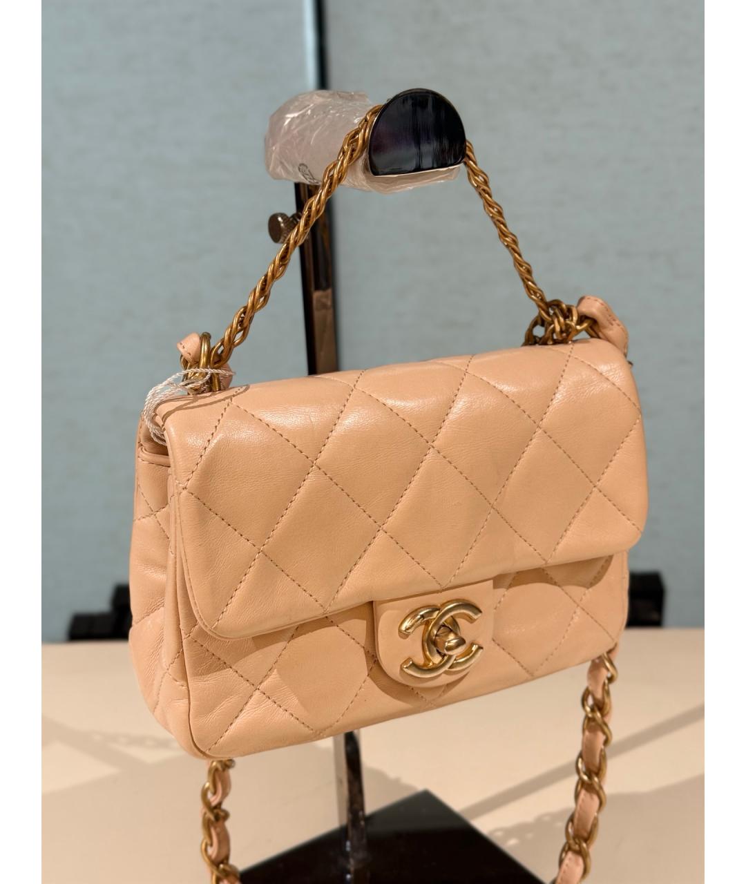 CHANEL Розовая кожаная сумка через плечо, фото 4