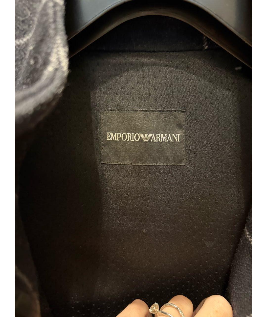 EMPORIO ARMANI Темно-синее шерстяное пальто, фото 3