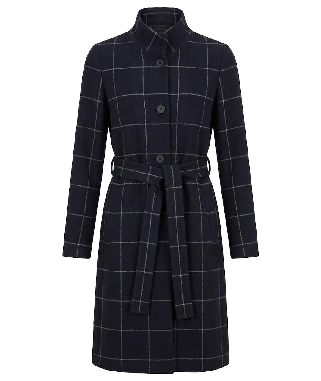 EMPORIO ARMANI Темно-синее шерстяное пальто, фото 1