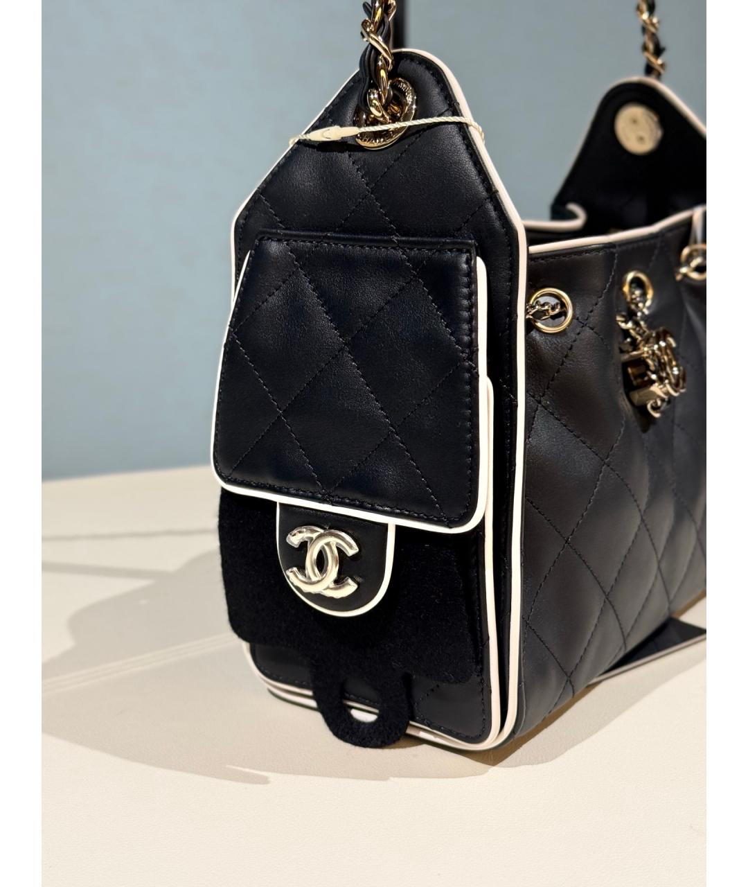CHANEL Черная кожаная сумка через плечо, фото 4