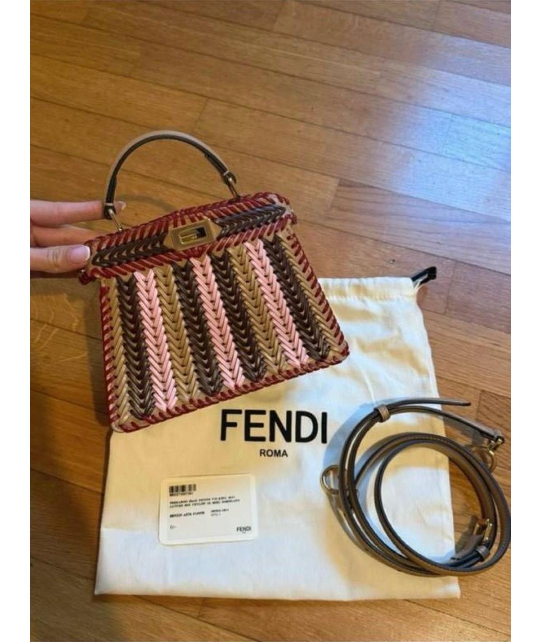 FENDI Мульти кожаная сумка с короткими ручками, фото 3