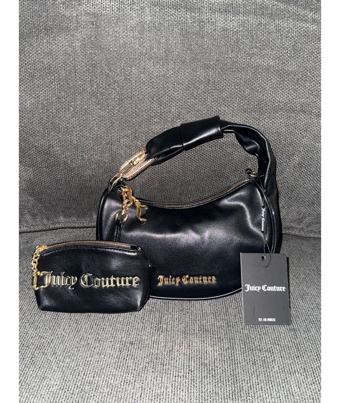 JUICY COUTURE Черная сумка с короткими ручками из искусственной кожи, фото 5