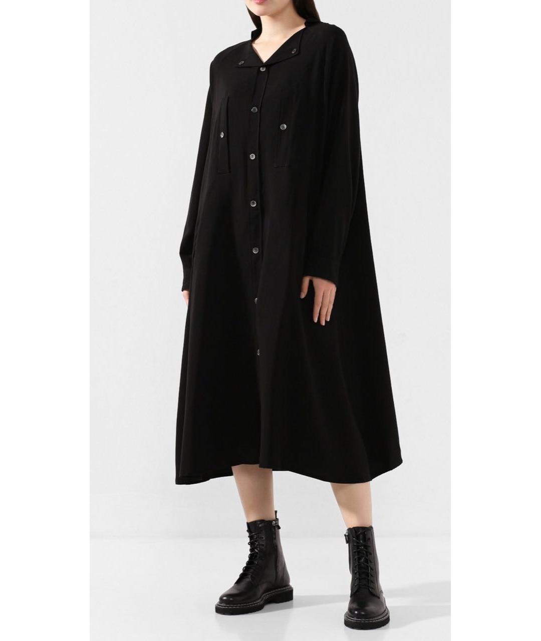 YOHJI YAMAMOTO Черное вискозное повседневное платье, фото 2