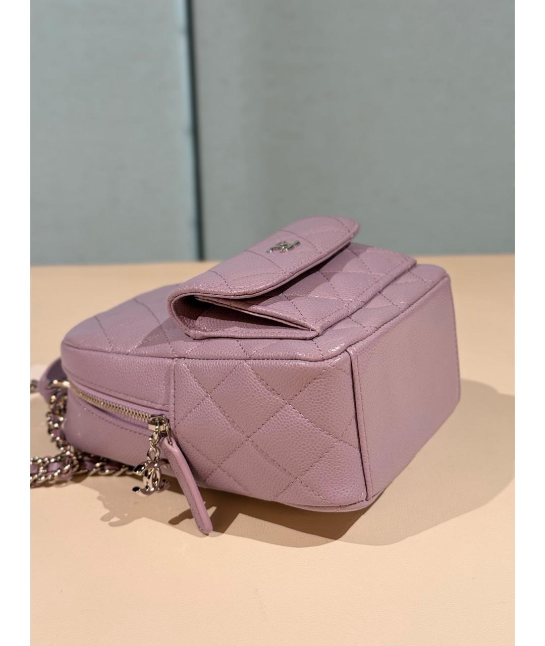CHANEL Фиолетовый кожаный рюкзак, фото 7