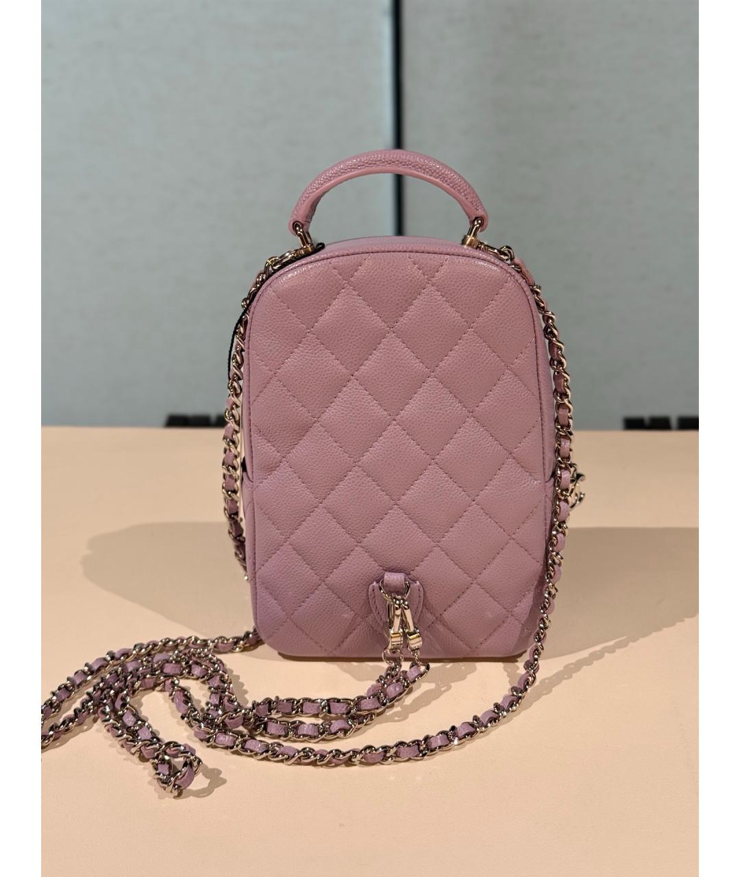 CHANEL Фиолетовый кожаный рюкзак, фото 5