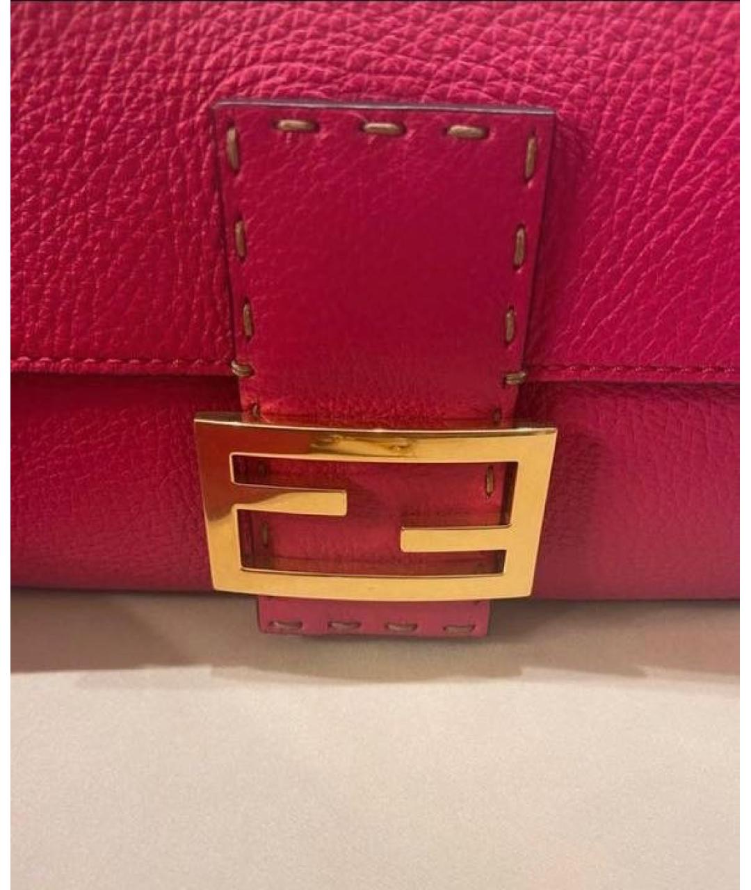 FENDI Розовая кожаная сумка с короткими ручками, фото 8