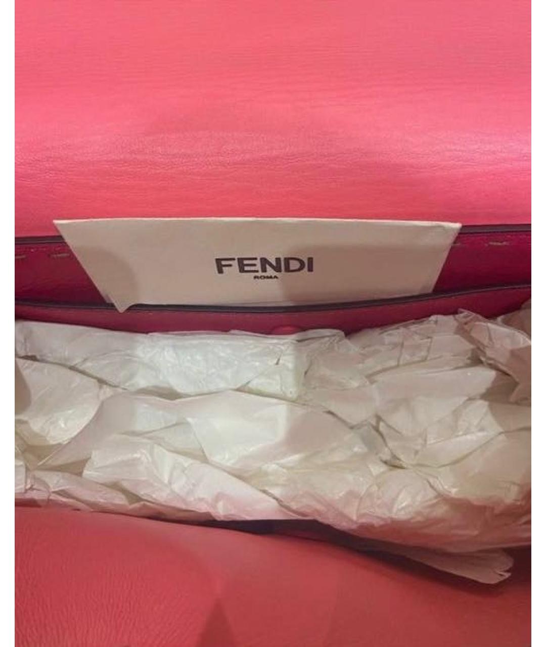 FENDI Розовая кожаная сумка с короткими ручками, фото 7