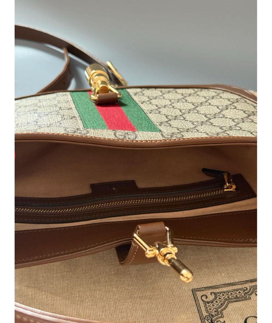 GUCCI Коричневая кожаная сумка с короткими ручками, фото 8