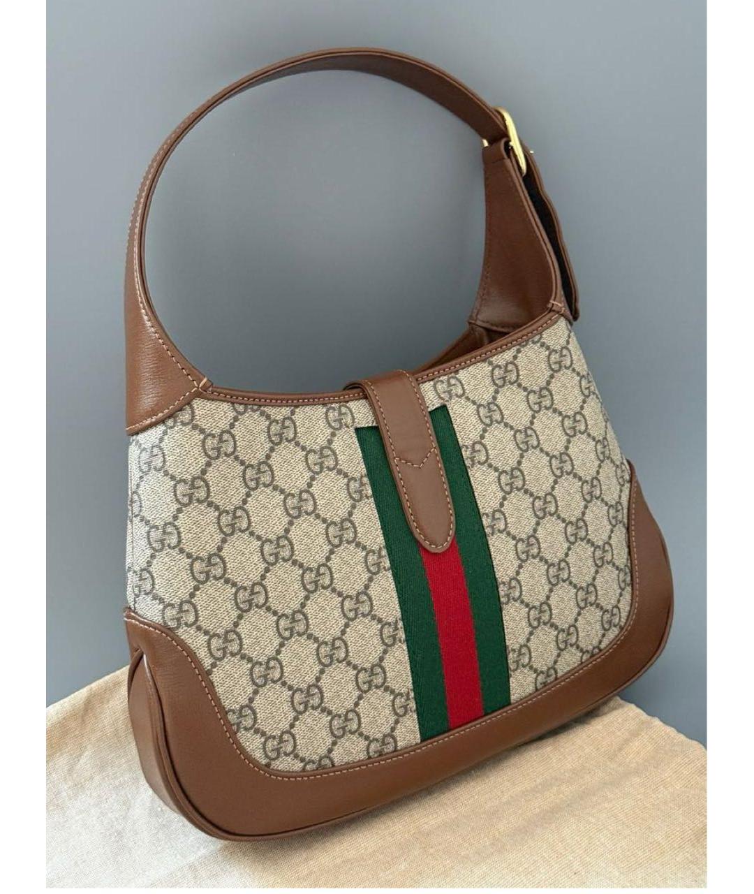 GUCCI Коричневая кожаная сумка с короткими ручками, фото 4