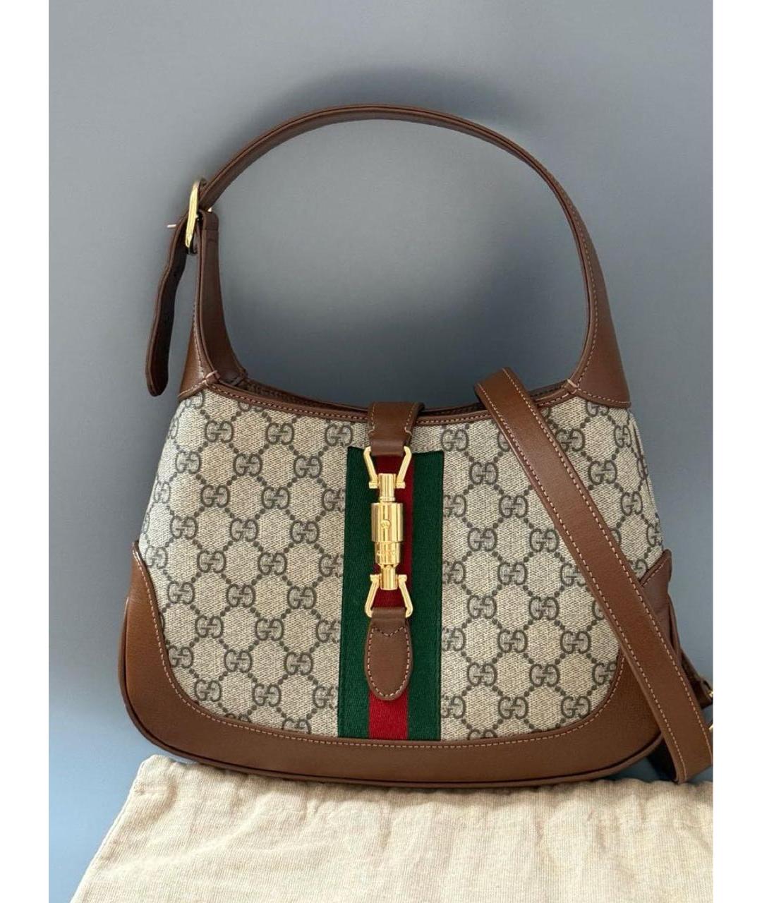 GUCCI Коричневая кожаная сумка с короткими ручками, фото 2