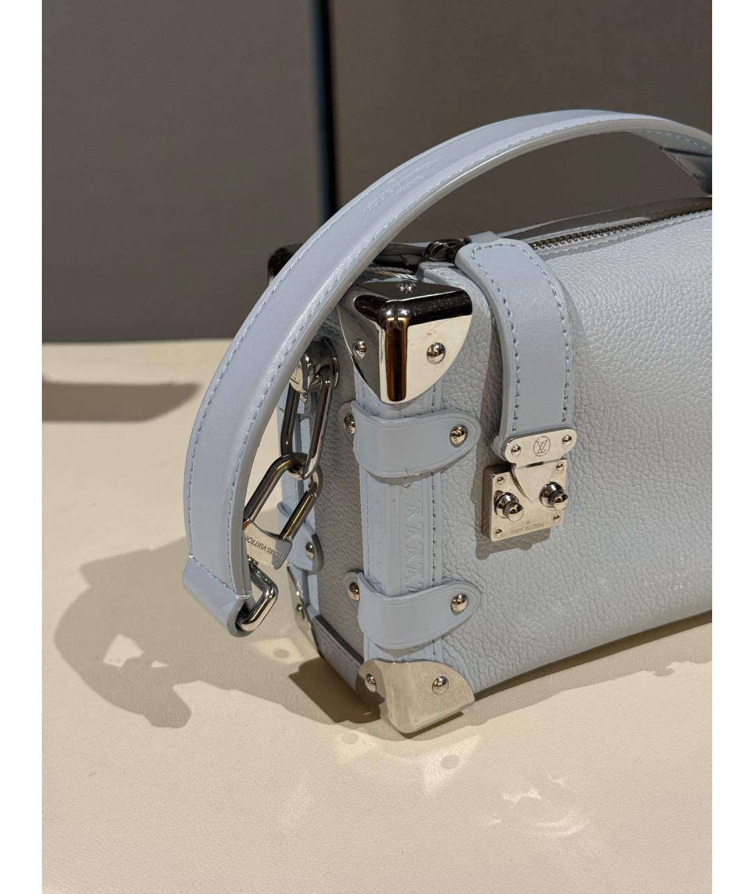LOUIS VUITTON Голубая кожаная сумка через плечо, фото 5