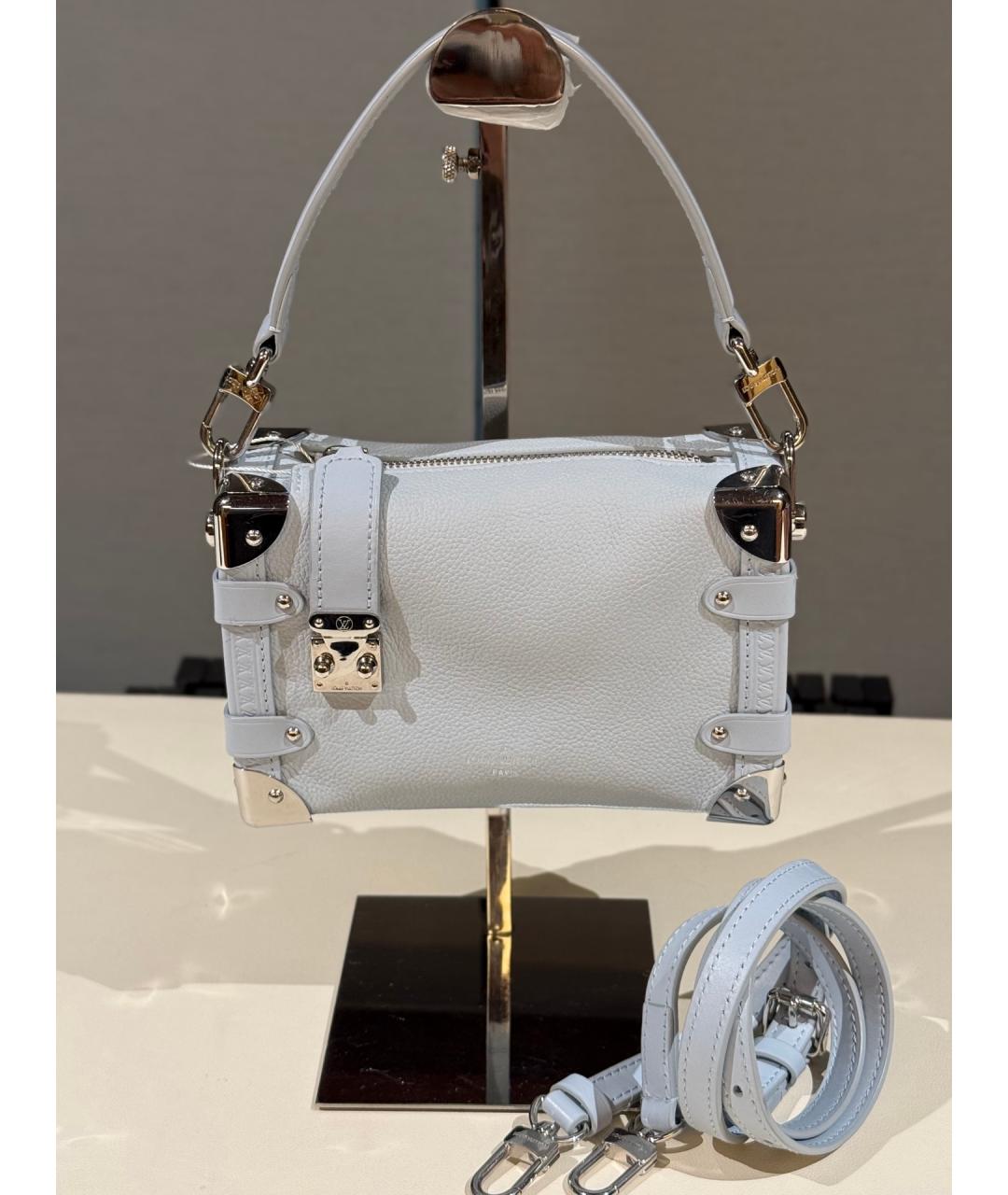 LOUIS VUITTON Голубая кожаная сумка через плечо, фото 10