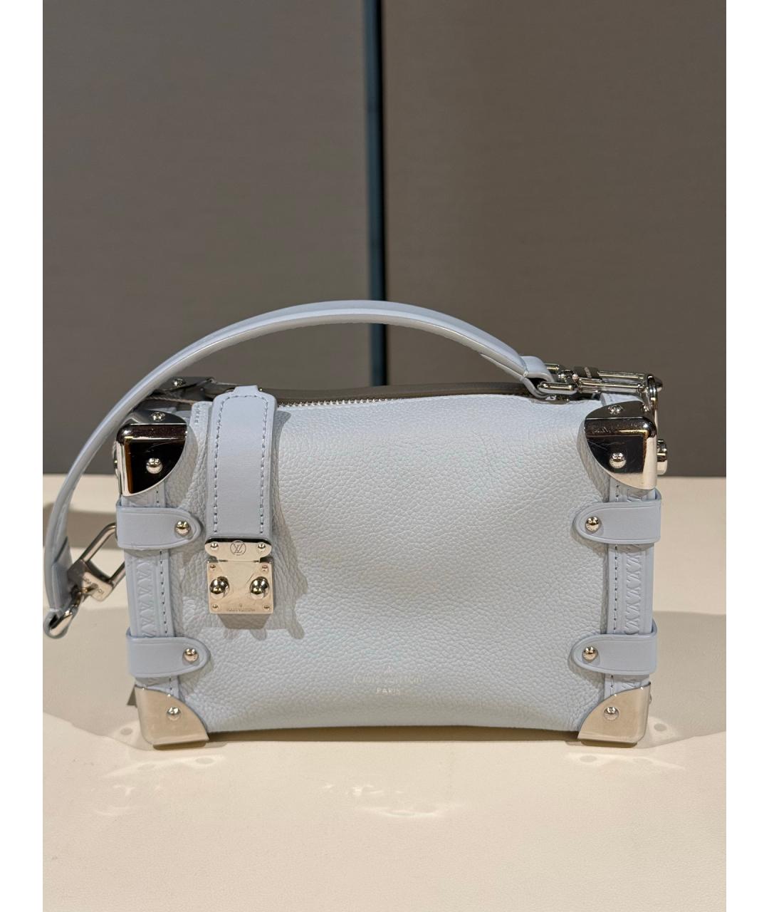LOUIS VUITTON Голубая кожаная сумка через плечо, фото 3