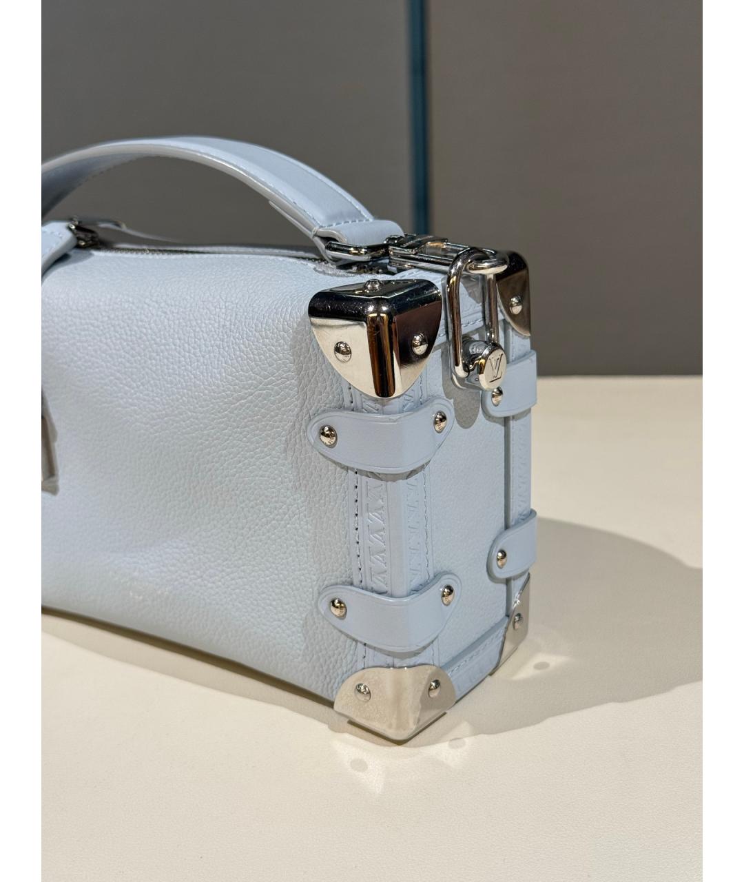 LOUIS VUITTON Голубая кожаная сумка через плечо, фото 4