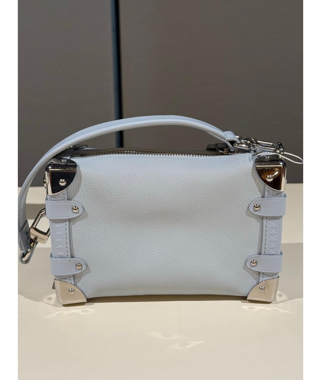 LOUIS VUITTON Голубая кожаная сумка через плечо, фото 6