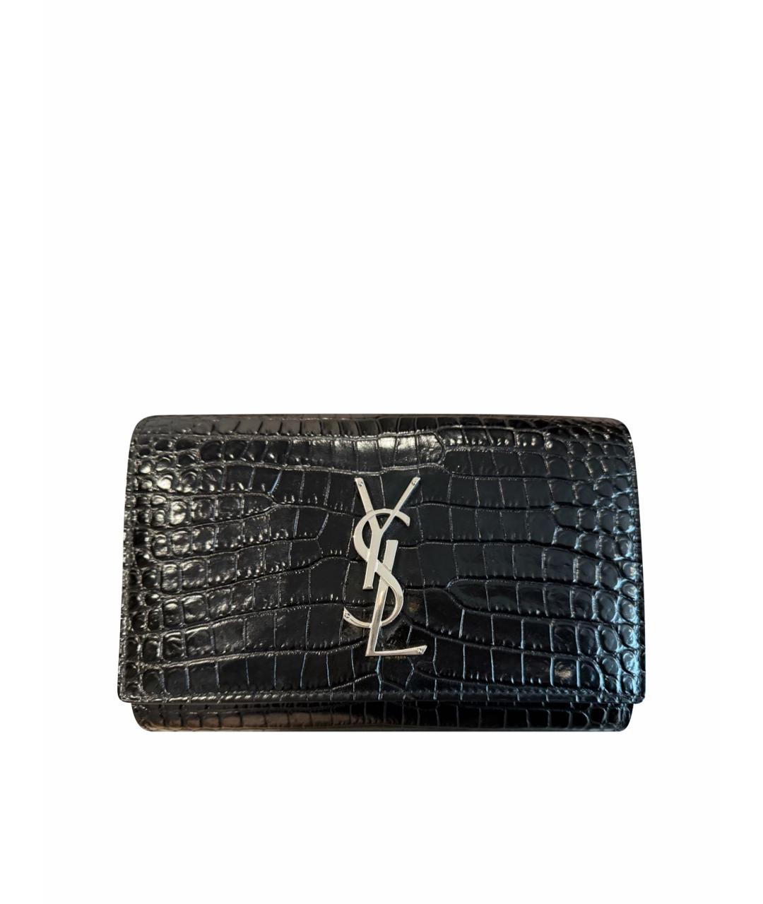SAINT LAURENT Черная кожаная поясная сумка, фото 9