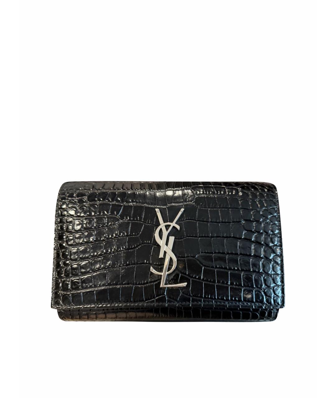 SAINT LAURENT Черная кожаная поясная сумка, фото 1