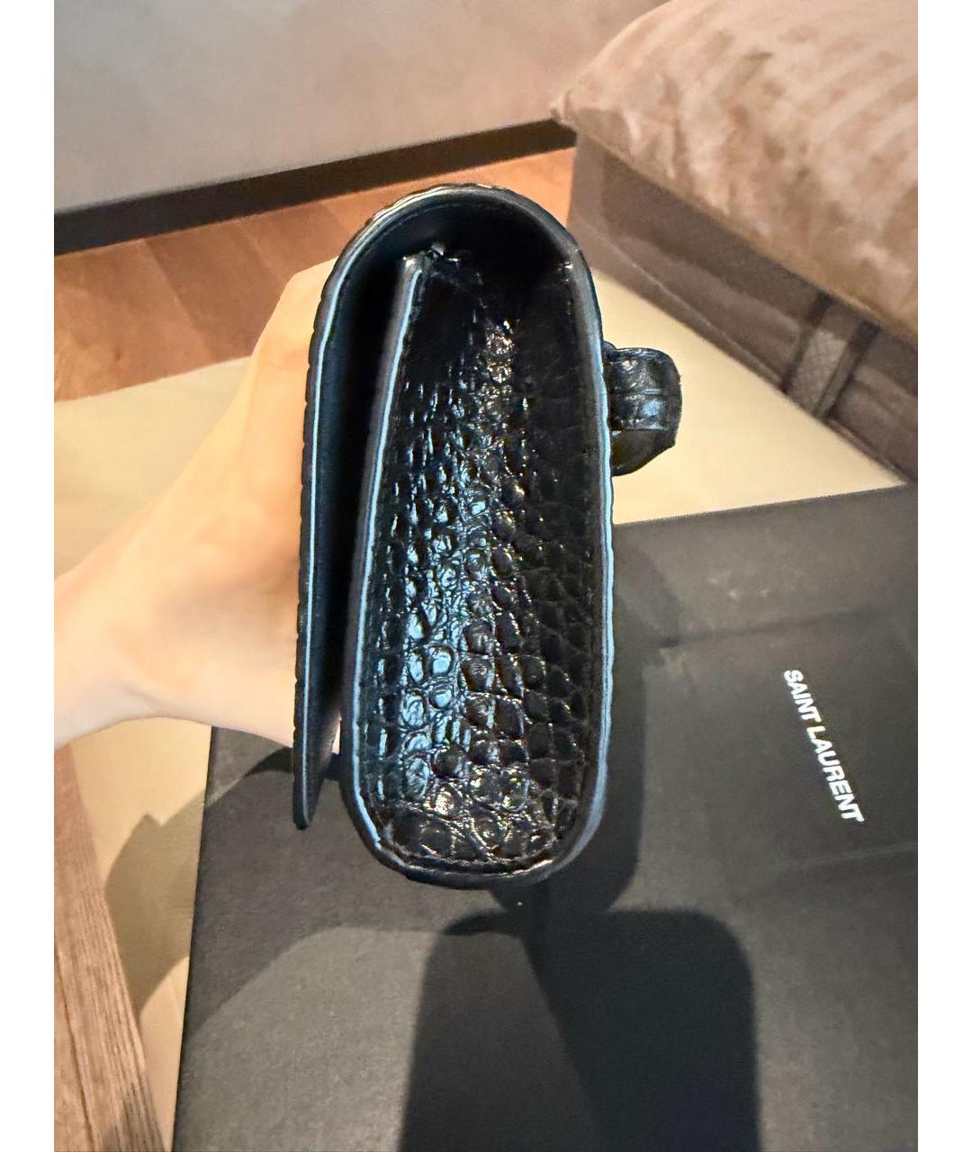 SAINT LAURENT Черная кожаная поясная сумка, фото 8