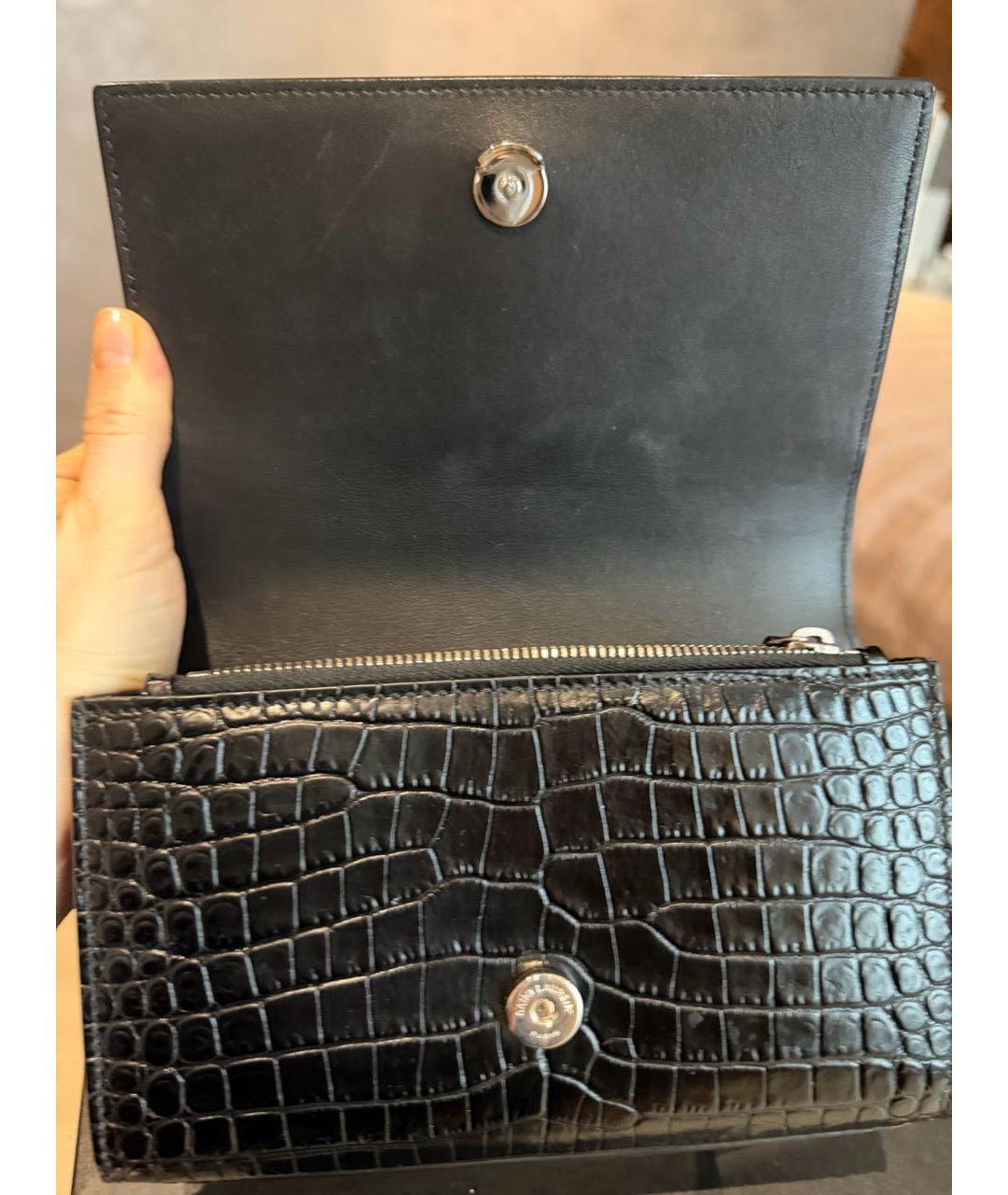 SAINT LAURENT Черная кожаная поясная сумка, фото 4