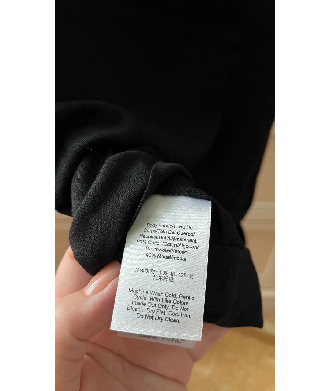 DKNY Черная хлопко-эластановая футболка, фото 4