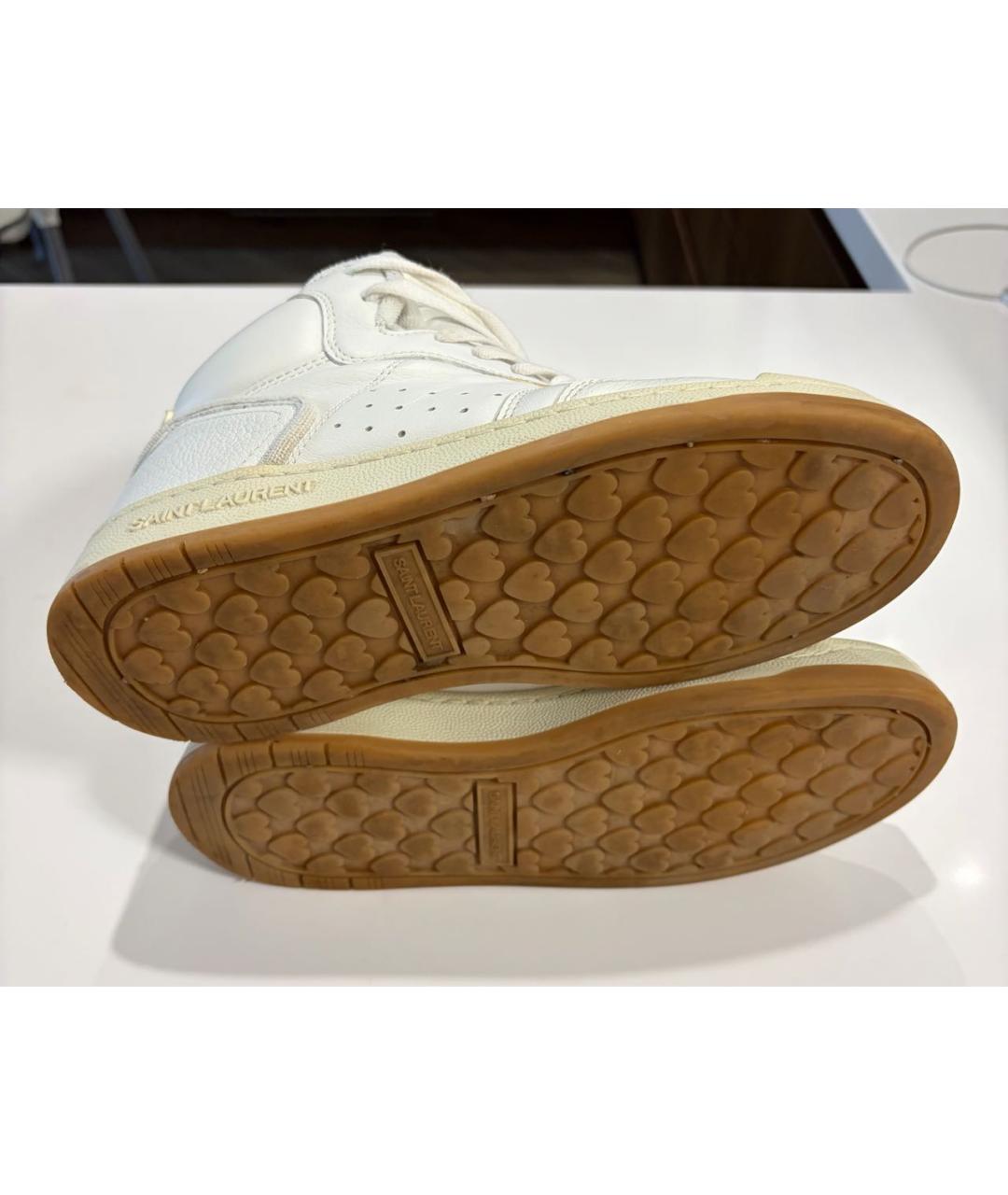 SAINT LAURENT Белые кожаные кеды, фото 8
