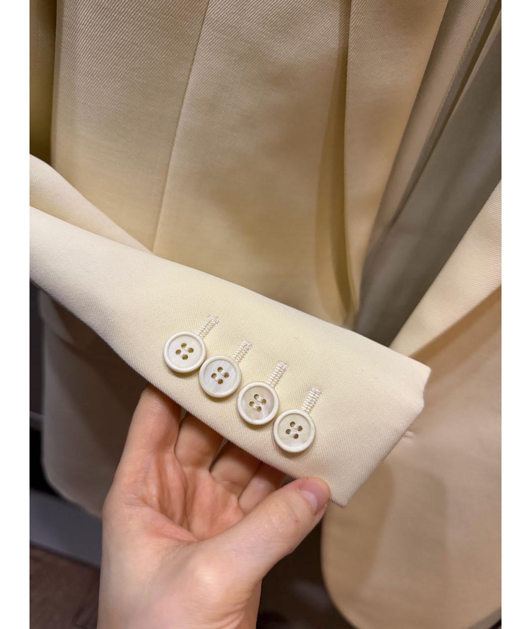 SAINT LAURENT Белый шерстяной жакет/пиджак, фото 5