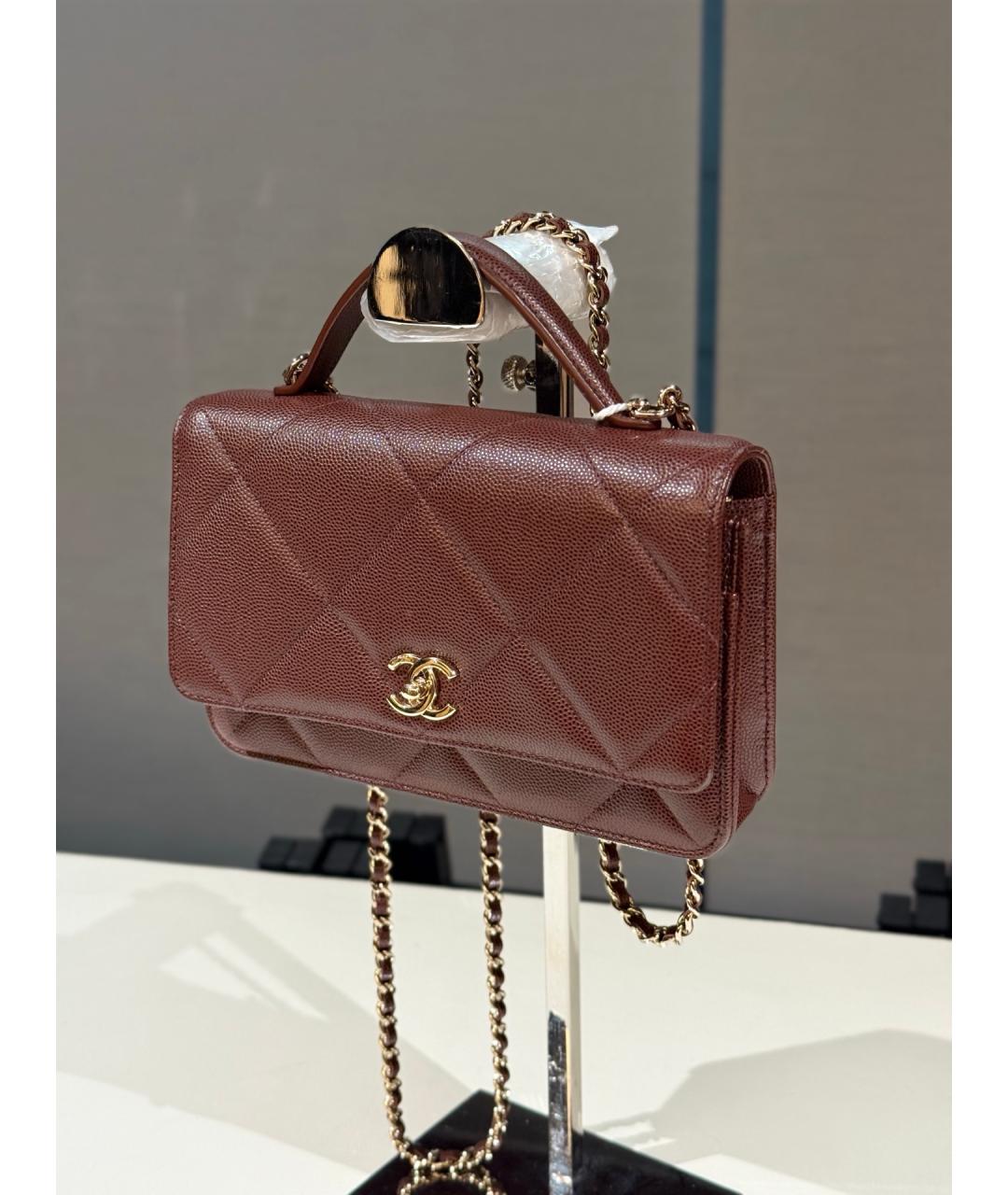 CHANEL Коричневая кожаная сумка через плечо, фото 2